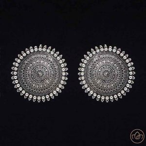 Oxidisded Studs Large (Silver/Golden) - 4cm Diameter