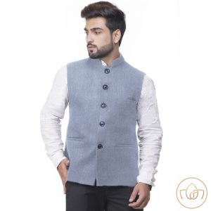All Season Wear Nehru Jacket - Light Blue