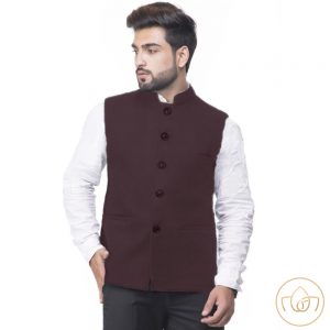 All Season Wear Nehru Jacket -Wine