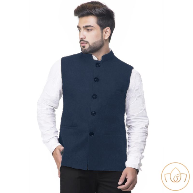 All Season Wear Nehru Jacket - Dark Navy Blue