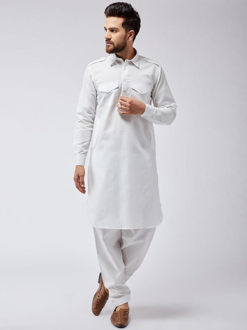 Pathni Kurta Pajama for Men - White | Indifeels Australia