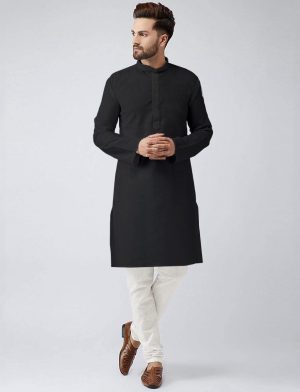 black cotton kurta pajama
