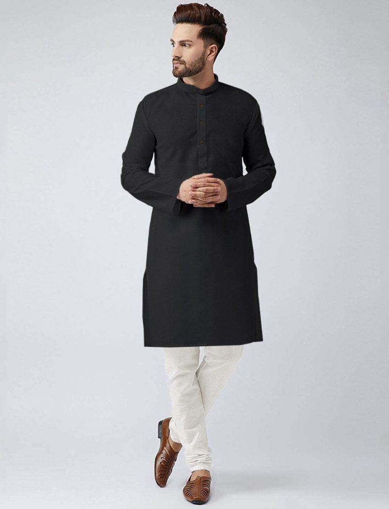 black cotton kurta pajama