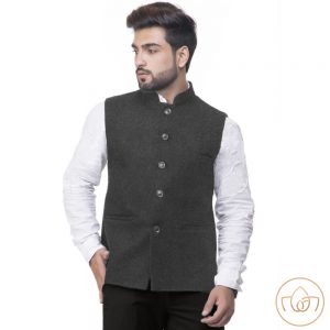 Best Quality Warm Wool Thick Nehru Jacket - Grey