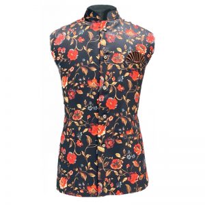 Floral Nehru Jacket - Black