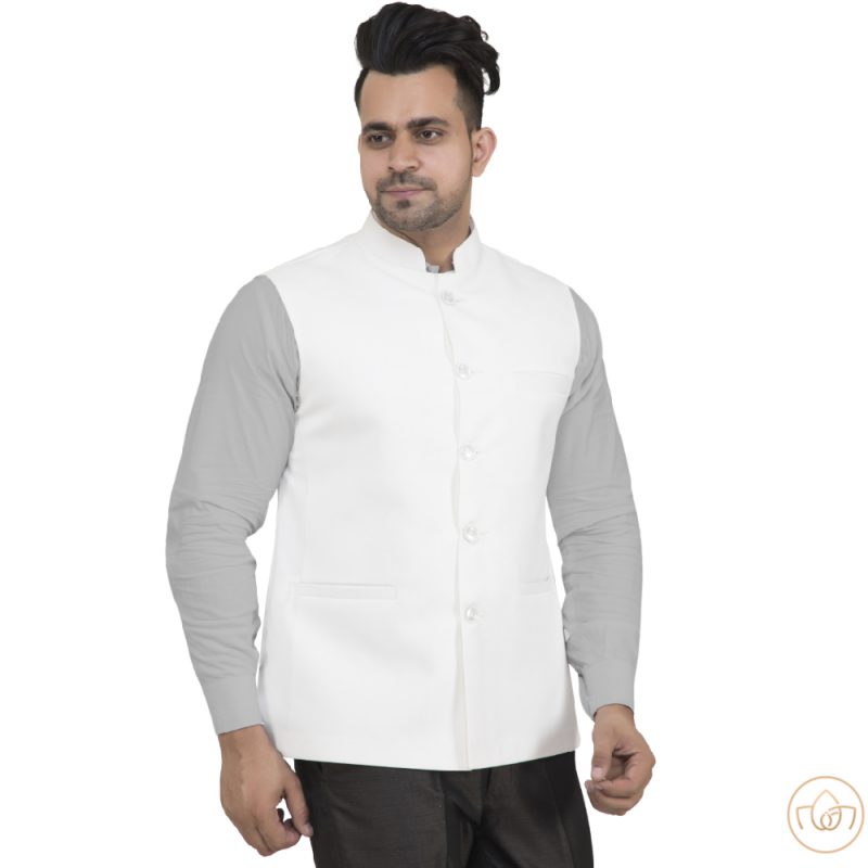 mens white nehru jacket indian style