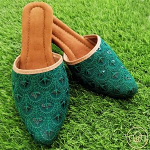Women Mules/Jutti - Green