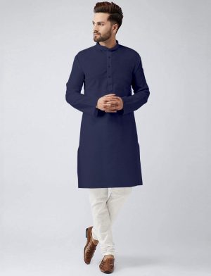 Plain Kurta Pajama for Men - Navy Blue | IndiFeels Australia