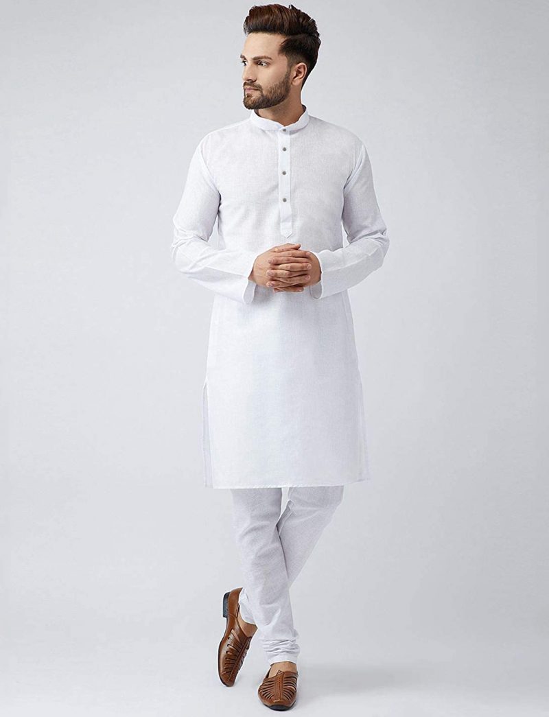 plain white cotton kurta pajama