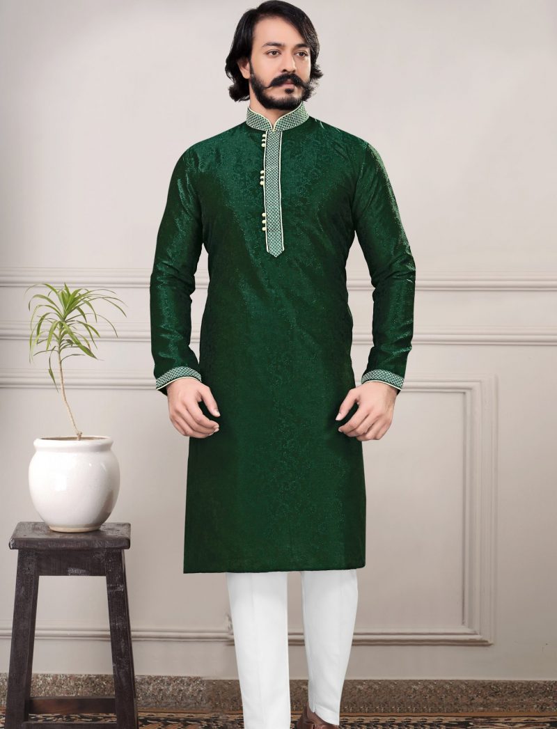 New Printed Green Kurta Pajama