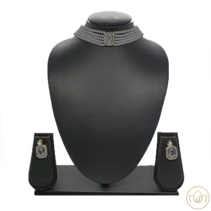 Choker Necklace Set with Earrings