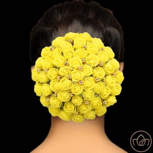 Floral Hair Bun With Jasmine Flowers - Yellow