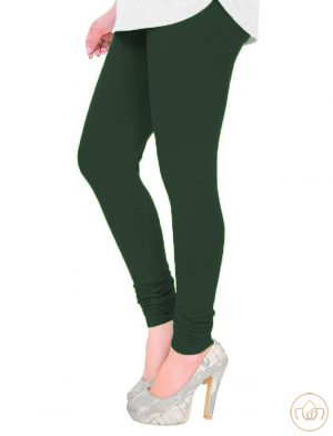 Free Size Stretchable Chudidar Leggings - Dark Green