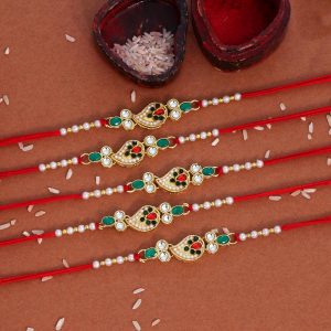 Maroon & Green Colour Kids Rakhi