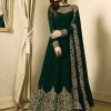 Green Embroidered Anarkali gown for women