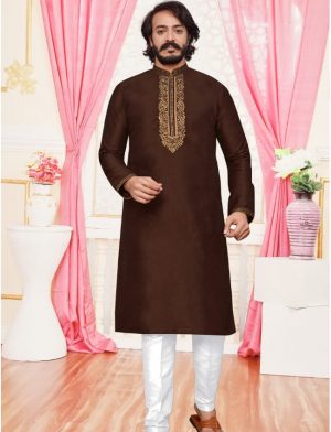 Brown Mens Kurta Pajama