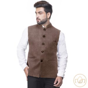 Mens Classic Brown Nehru Jacket