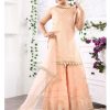 peach georgette gharara suit girls