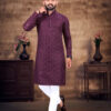 mirror work purple kurta pajama