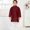 Kids Printed Kurta Pyjama -Red