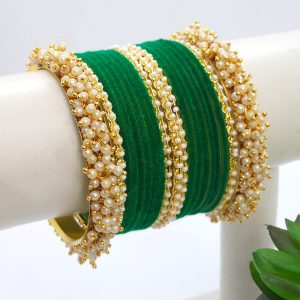 Bridal Bangles Green (1 Hand Set)