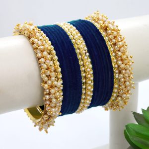 Bridal Bangles Blue (1 Hand Set)