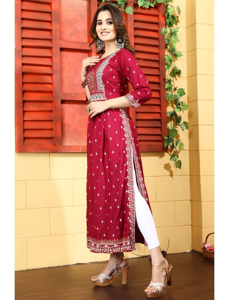 Maroon Nyra Cut Kurta