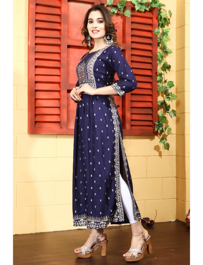 nayra cut blue kurti for women