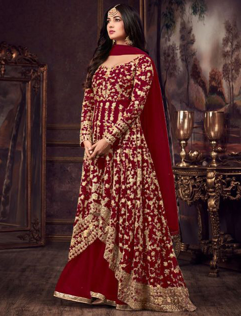 Anarkali Dress - Red Color