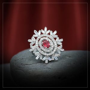 Silver Rani Colour Ad Ring