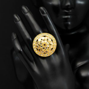 Golden Polki Ring