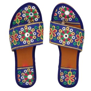 Women Blue Flats Sandal