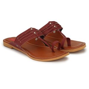 Women Kohlapuri Tan Flat Sandal