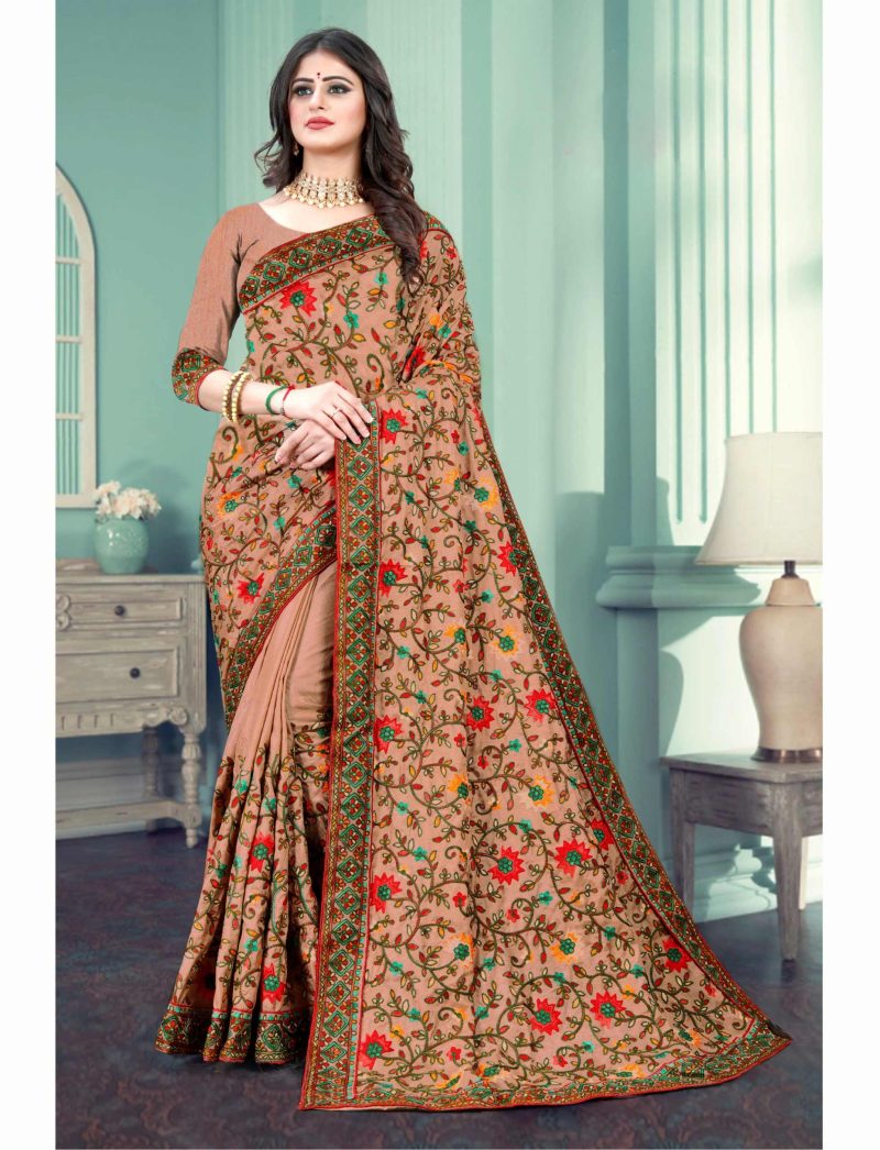 Dolla Beige Silk Saree