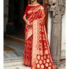 red banarasi silk saree