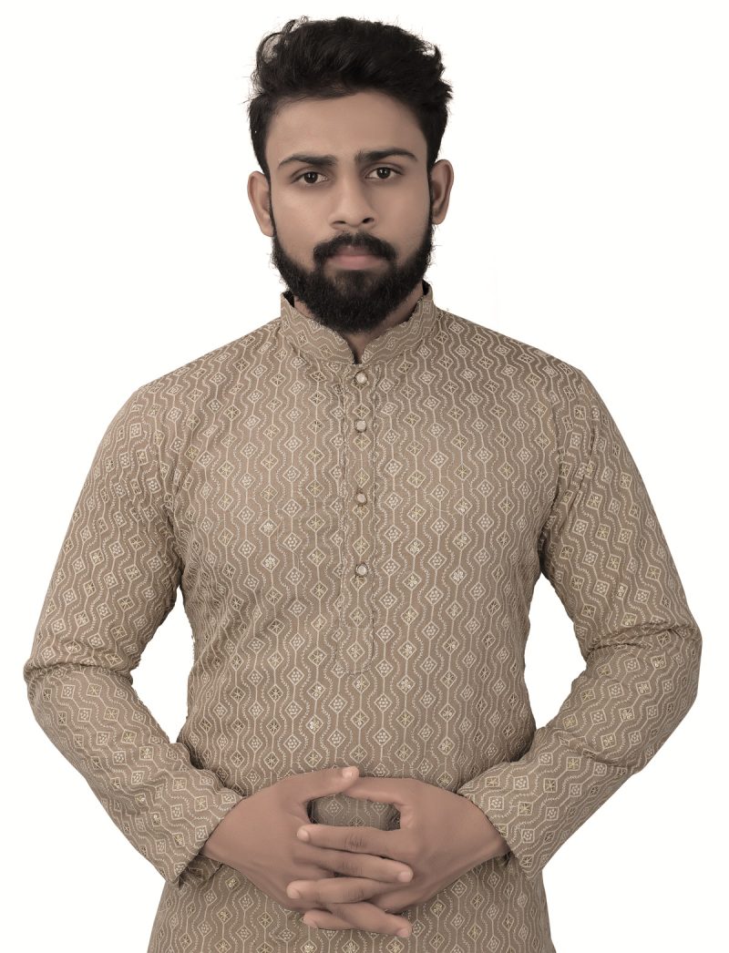 Indian Golden Kurta Pajama for Men