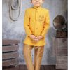 Yellow Pattern Nehru Jacket
