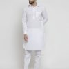 White Punjabi Kurta Pajama for Men