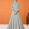 embroidered georgette anarkali suit