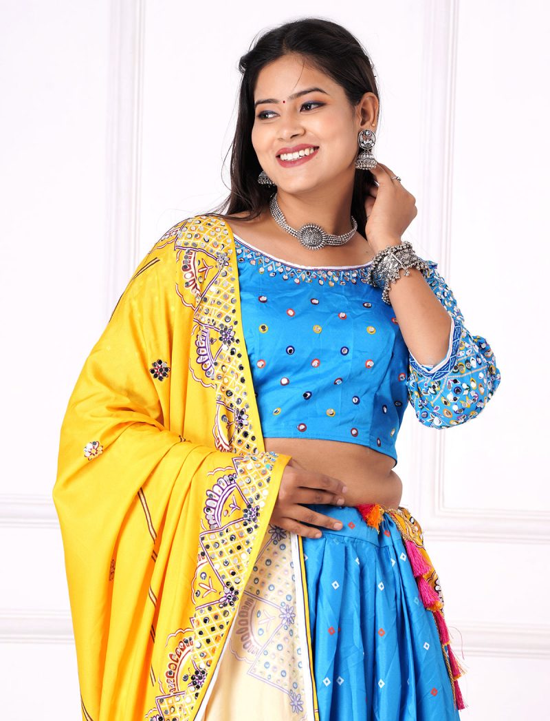 Blue Bandhani Chaniya Choli Woman