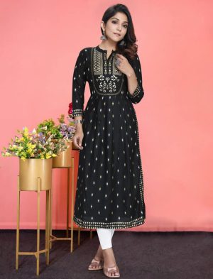 Nayra Cut Kurti – Black