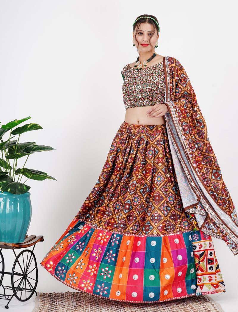 Multi Colour Mirror Work Chaniya Choli3