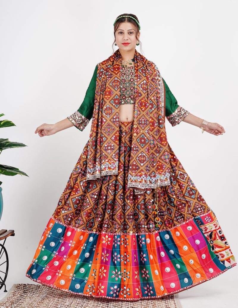 Multi Colour Mirror Work Chaniya Choli