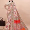 Indian Kashmiri banarasi silk saree with fully sticthed blouse