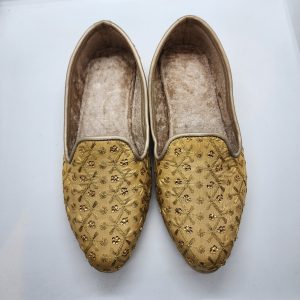 Golden Ethnic Sherwani Jutti
