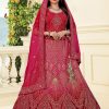 Hot Pink Bridal Embroidered Lehenga Set