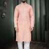 Peach Mirror Kurta Pajama for Men
