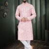 pink mirror kurta pajama for men Indian style