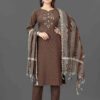 Brown Cotton Suit Ethnic Wear