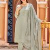 embroidered cotton silk suit